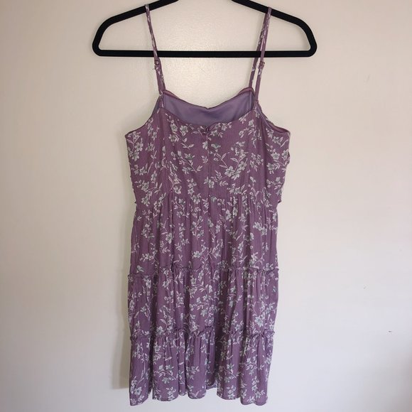 LOVERICHE Purple Floral Print Ruffle Mini Dress - Picture 3 of 9